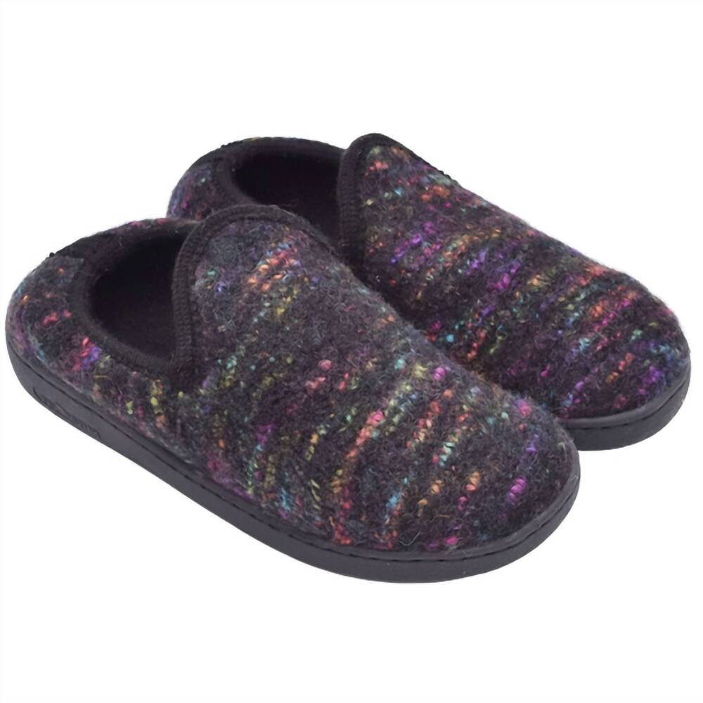 NEW HAFLINGER women's atb ii slipper in black speckle